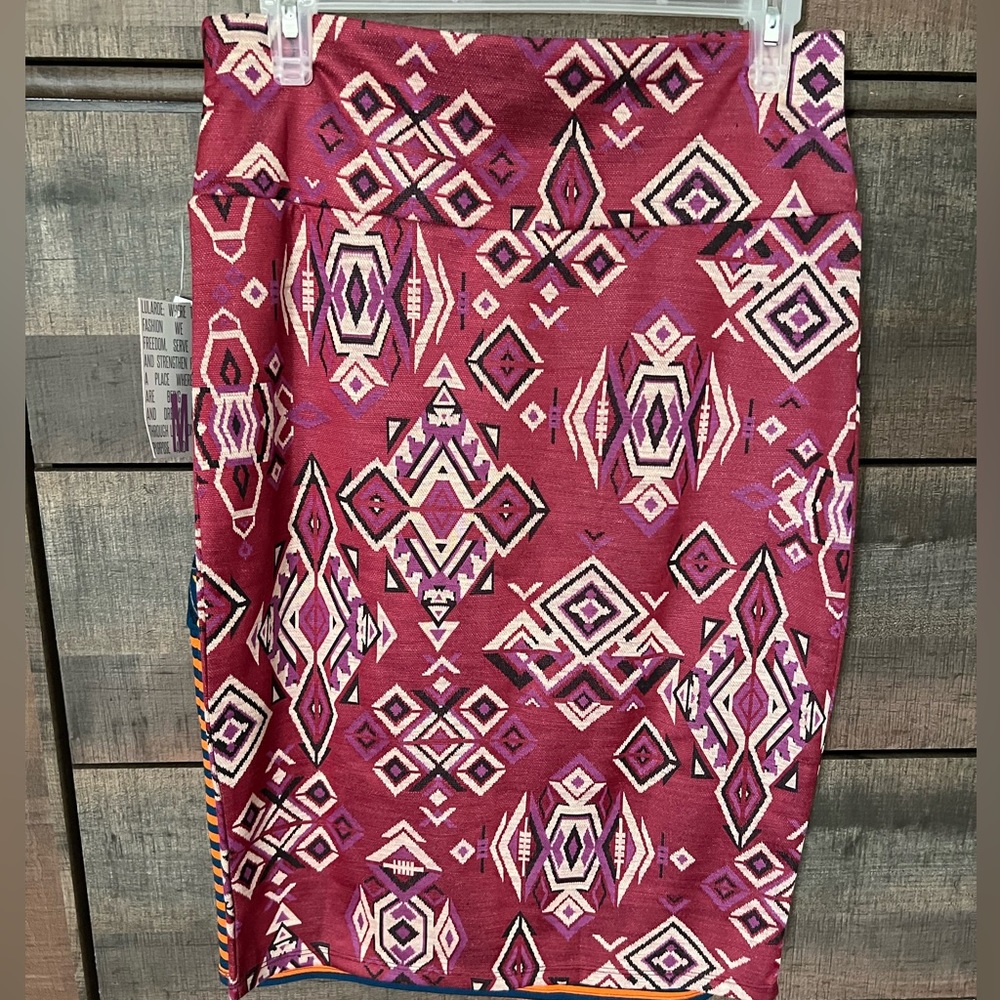 Lularoe Aztec southwestern western Cassie skirt medium NWT pink pencil skirt